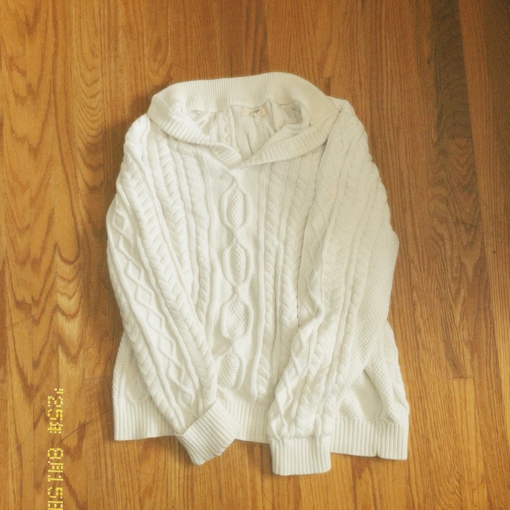 Torrid White Cable Knit Sweater